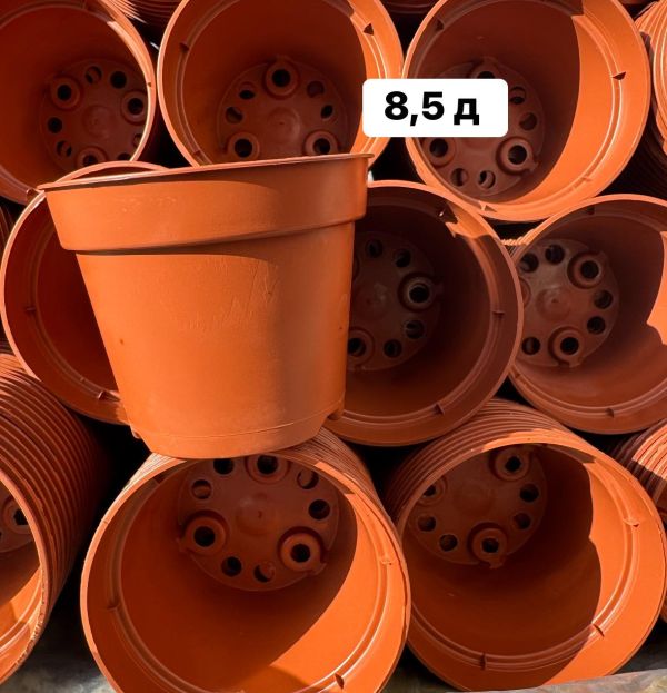 Горщик пластиковий Kloda D8,5 коричневий