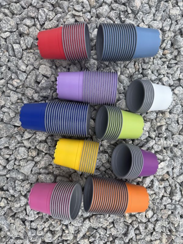 Горщик кольоровий TEKU  D9, кольори в асортименті